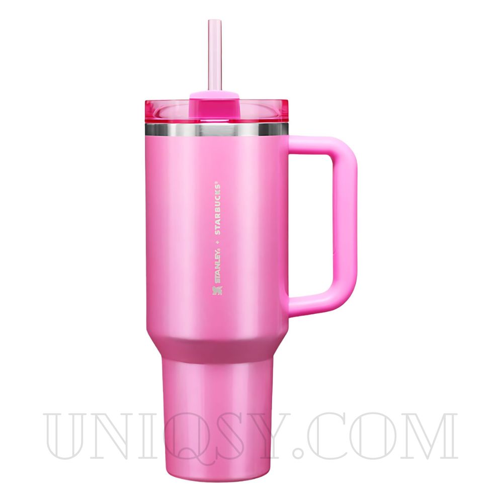 Stanley x Starbucks Pink Quencher Flowstate 40 OZ Tumbler Cup