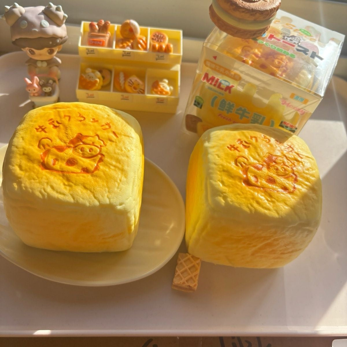 Cheese Milk Bun Slow Rising Squishy Stress Relief Decompression Toy