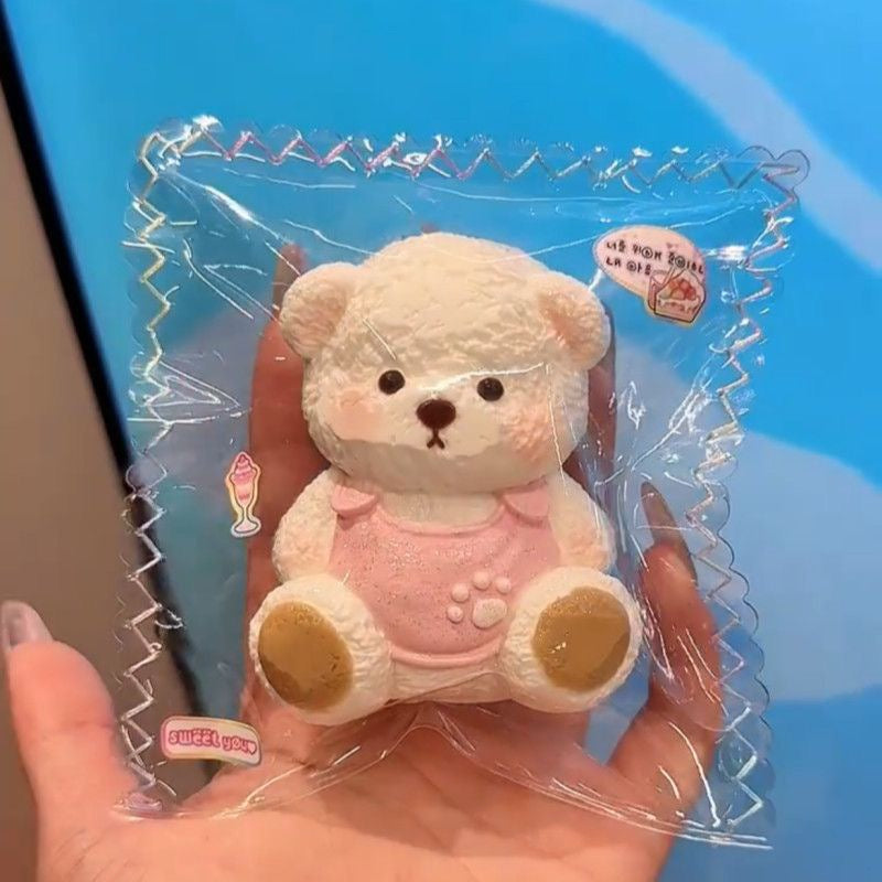 Handmade Blue / Purple / Pink Bear Taba Squishy Toy