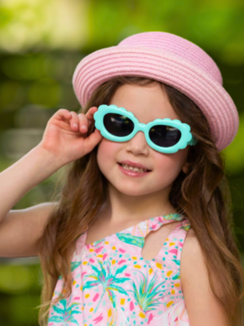 Aqua Sunny Petals Retro Sunglasses