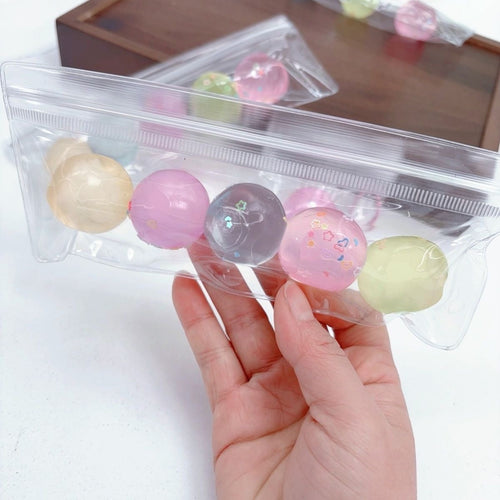 5 Colors Mini Handmade Transparent Stress Balls Taba Squishy Toy