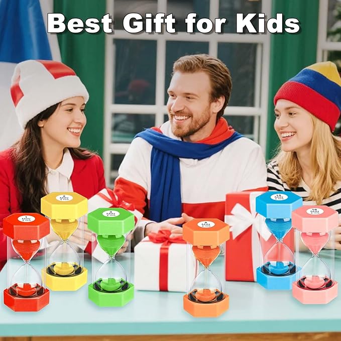 10 Minute Hourglass Sand Timer, Unbreakable Red Hourglass Sand Watch 10 Min, Reloj De Arena 10 Minutos, Colorful Plastic Hour Glass Sandglass for Classroom Games (Red)