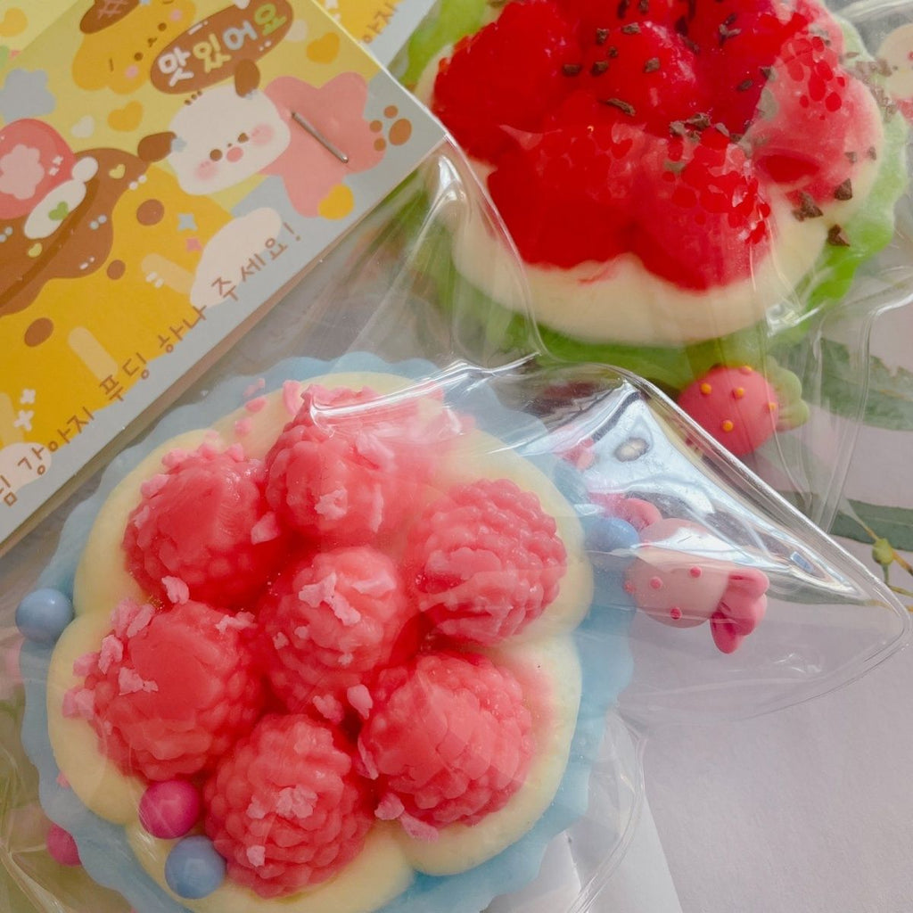 Handmade Silicone Raspberry Strawberry Tart Stress Relief Squishy Toy