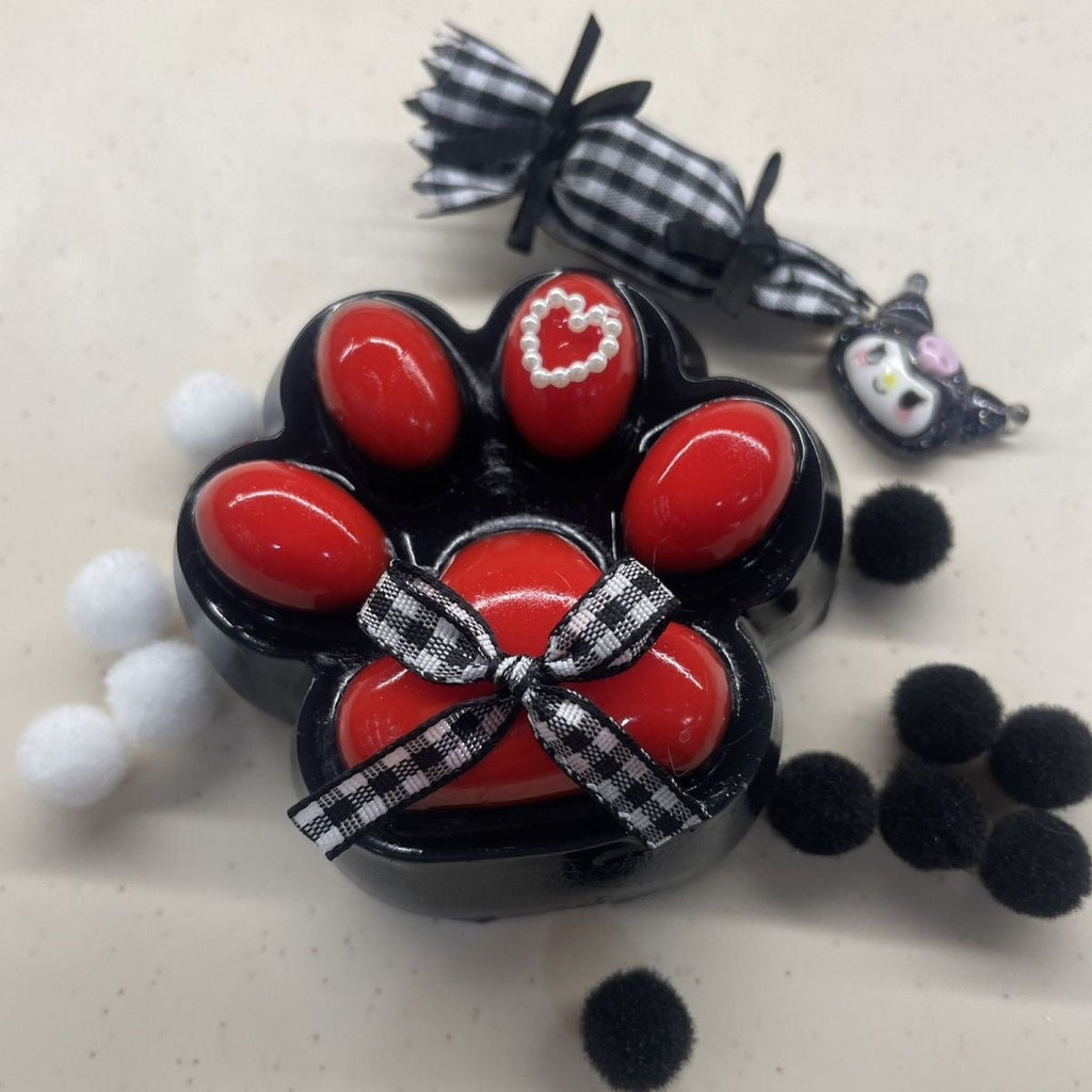 Handmade Silicone Red Cat's Paw Stress Relief Squishy Toy