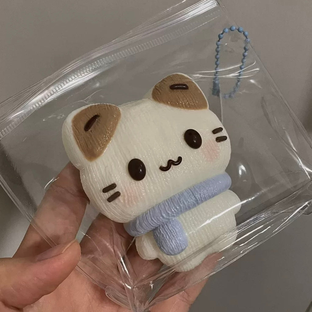 Handmade Silicone Kitty Cat with Scarf Taba Squishy Toy