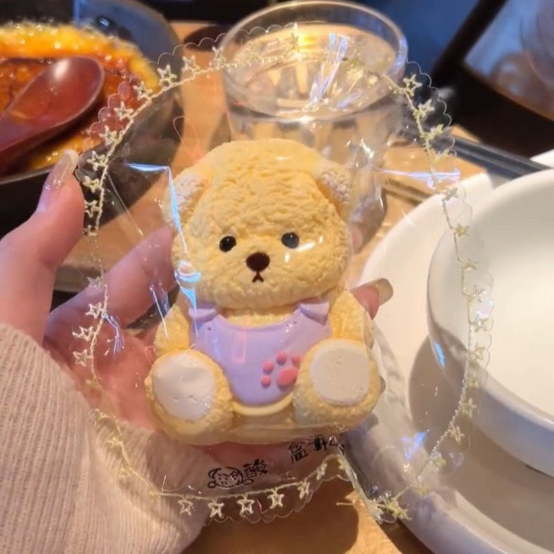 Handmade Blue / Purple / Pink Bear Taba Squishy Toy