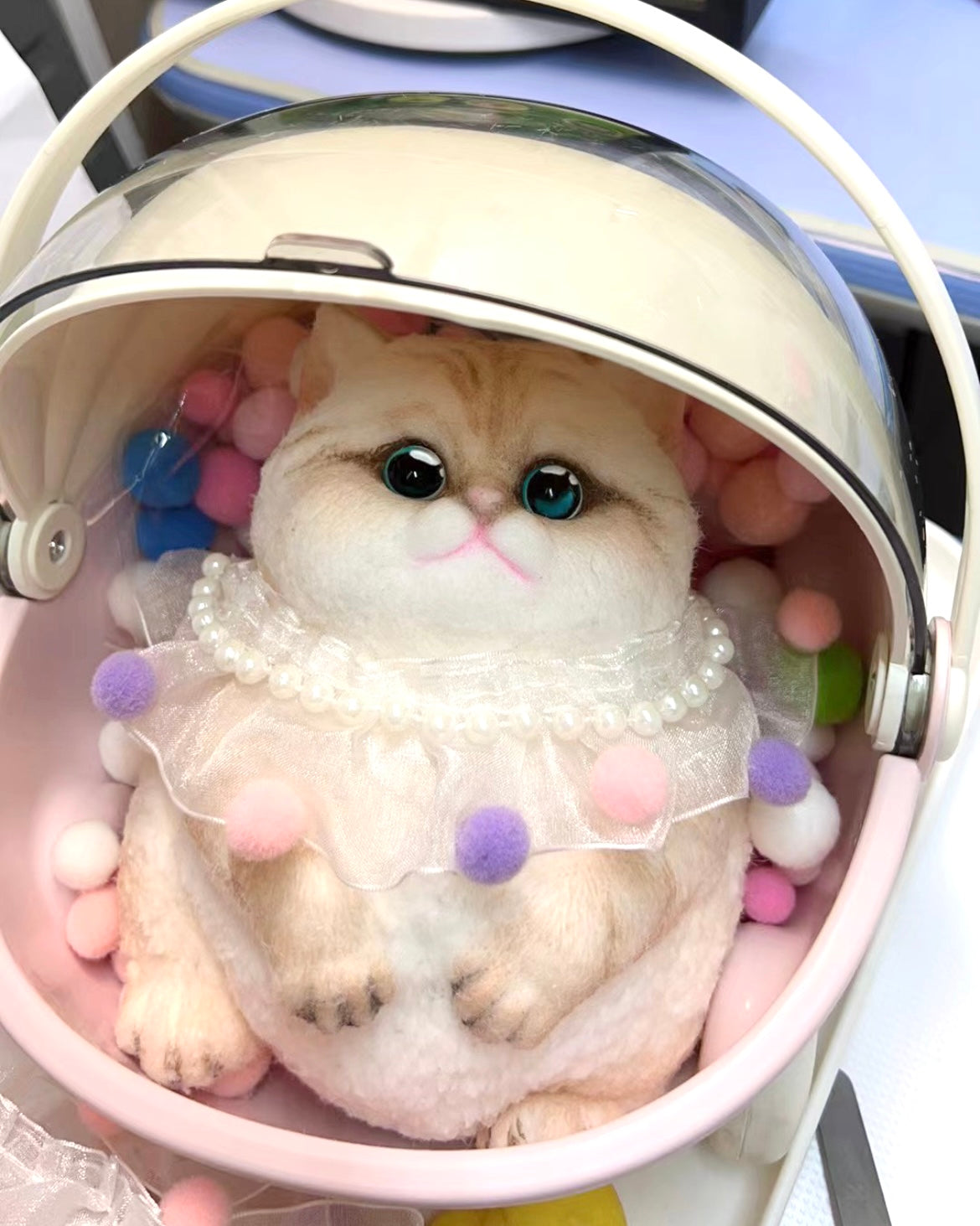 Big Kitty Squishy Stress Relief Toy with a Storage Cart