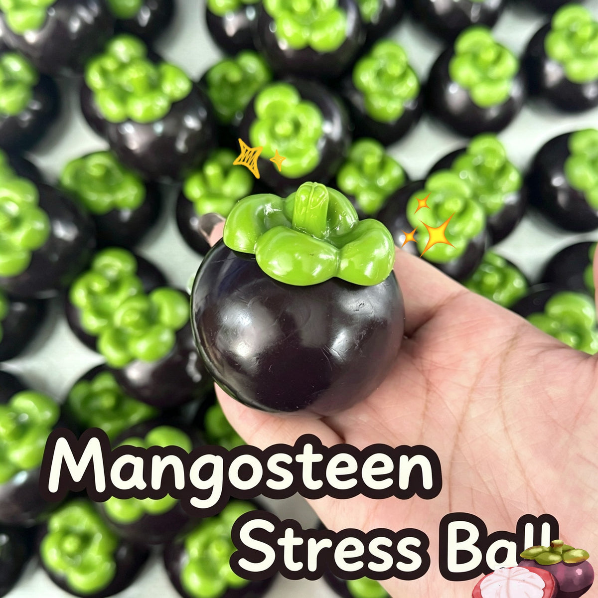 Crunchy Mangosteen Stress Ball Squishy Stress Relief Decompression Toy