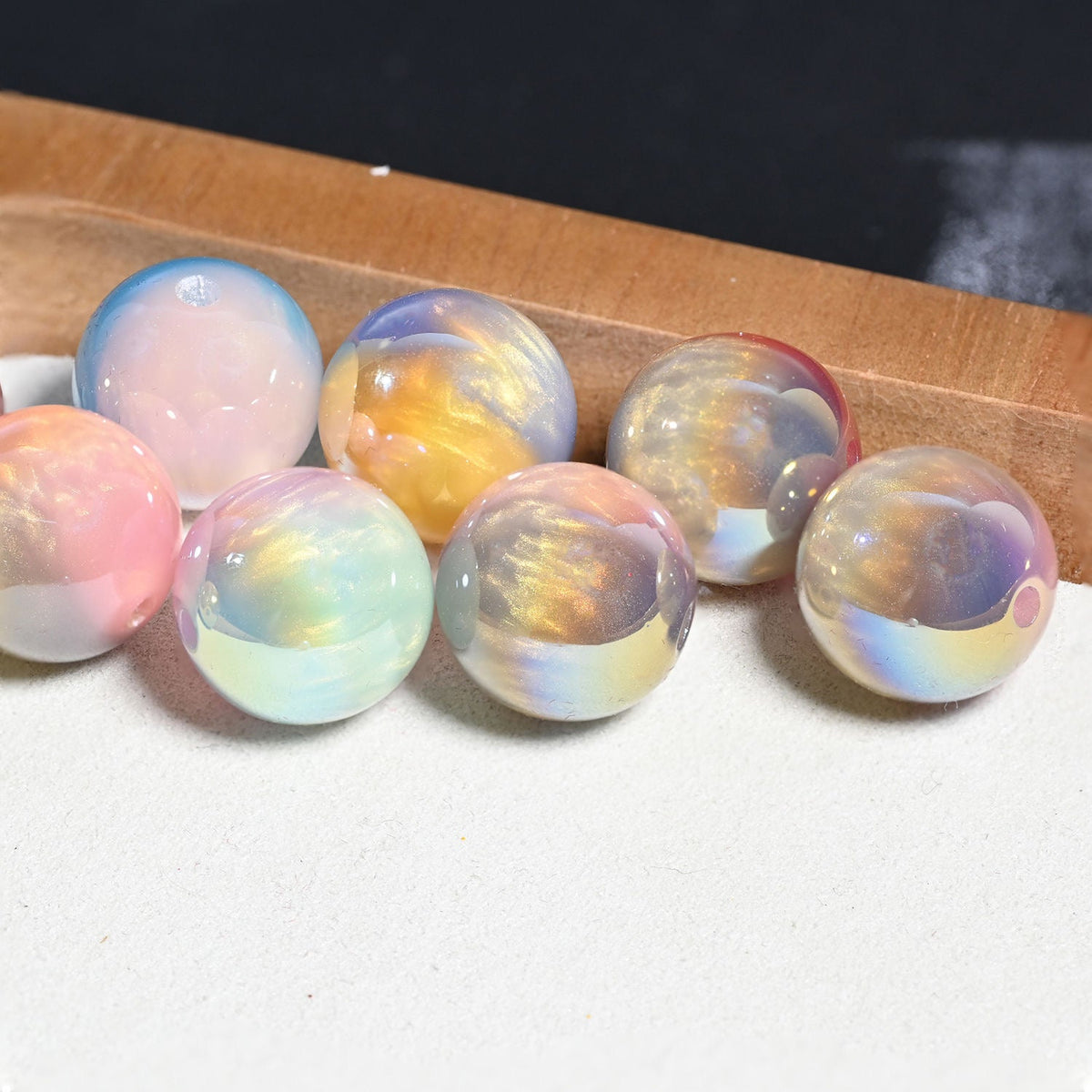 20 Cloud Round Beads for Handmade Crafts Bracelets Necklace Squishy Dolls Yarn Art