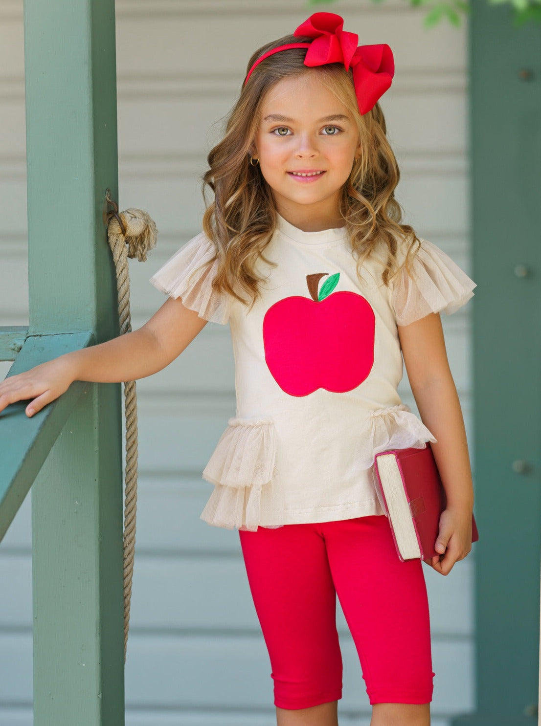 Apple-y Ever After Ruffle Top and Legging Set