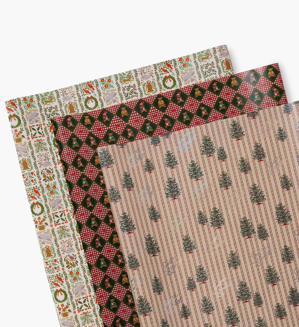 Alpine Holiday Set of 3 Wrapping Rolls
