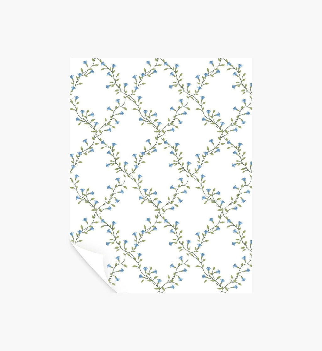 Bellflower Wallpaper Sample - White