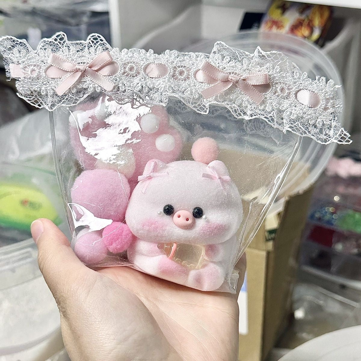 Handmade Pink Pig Taba Squishy Toy