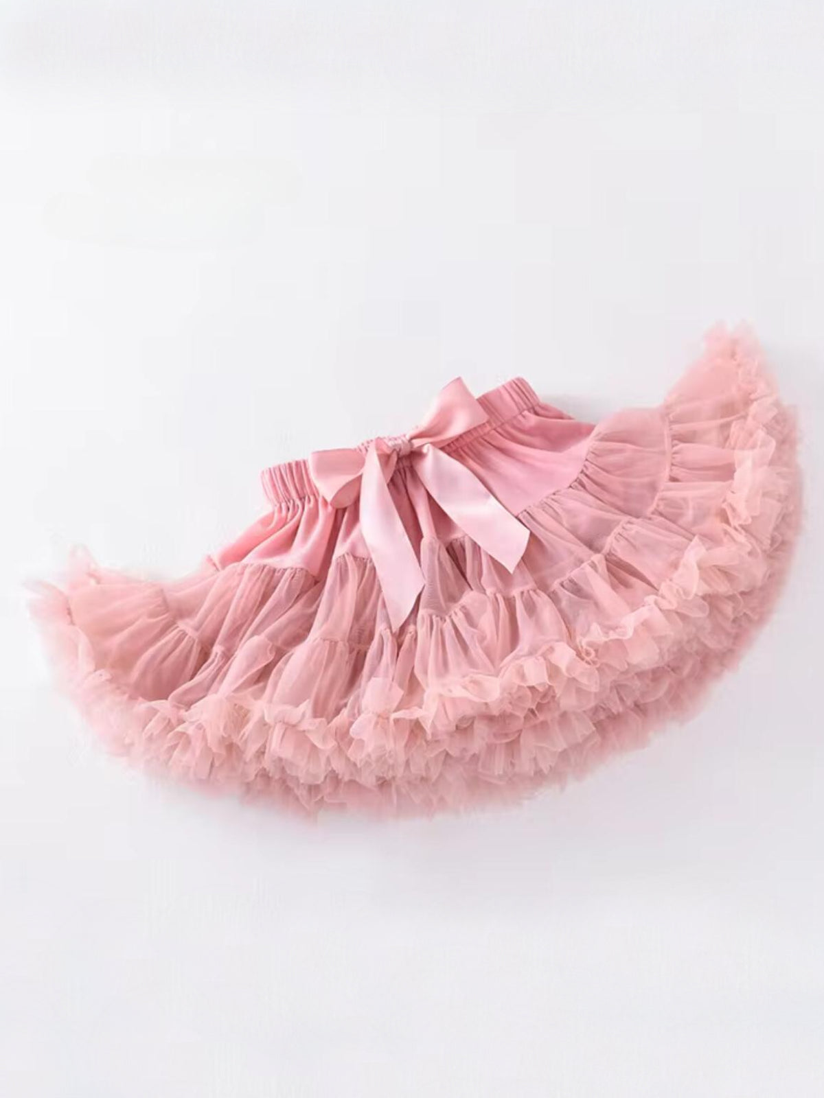 Adorable Fluffy Tulle Tutu Skirt with Satin Bow
