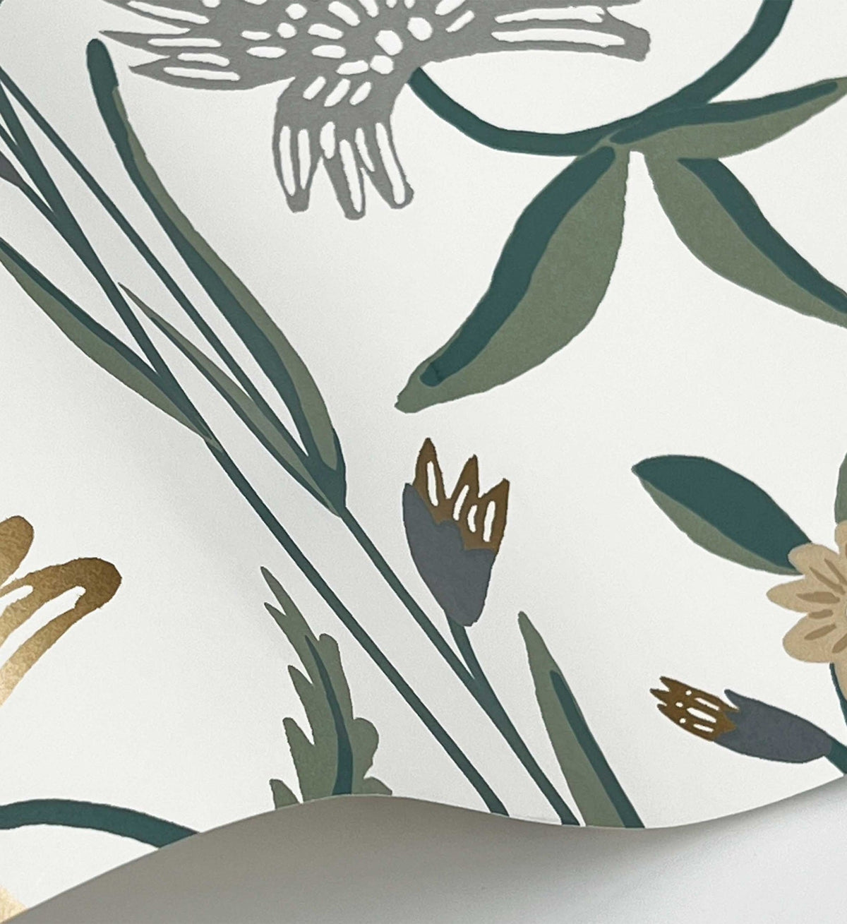Aster Wallpaper - Linen & Gold